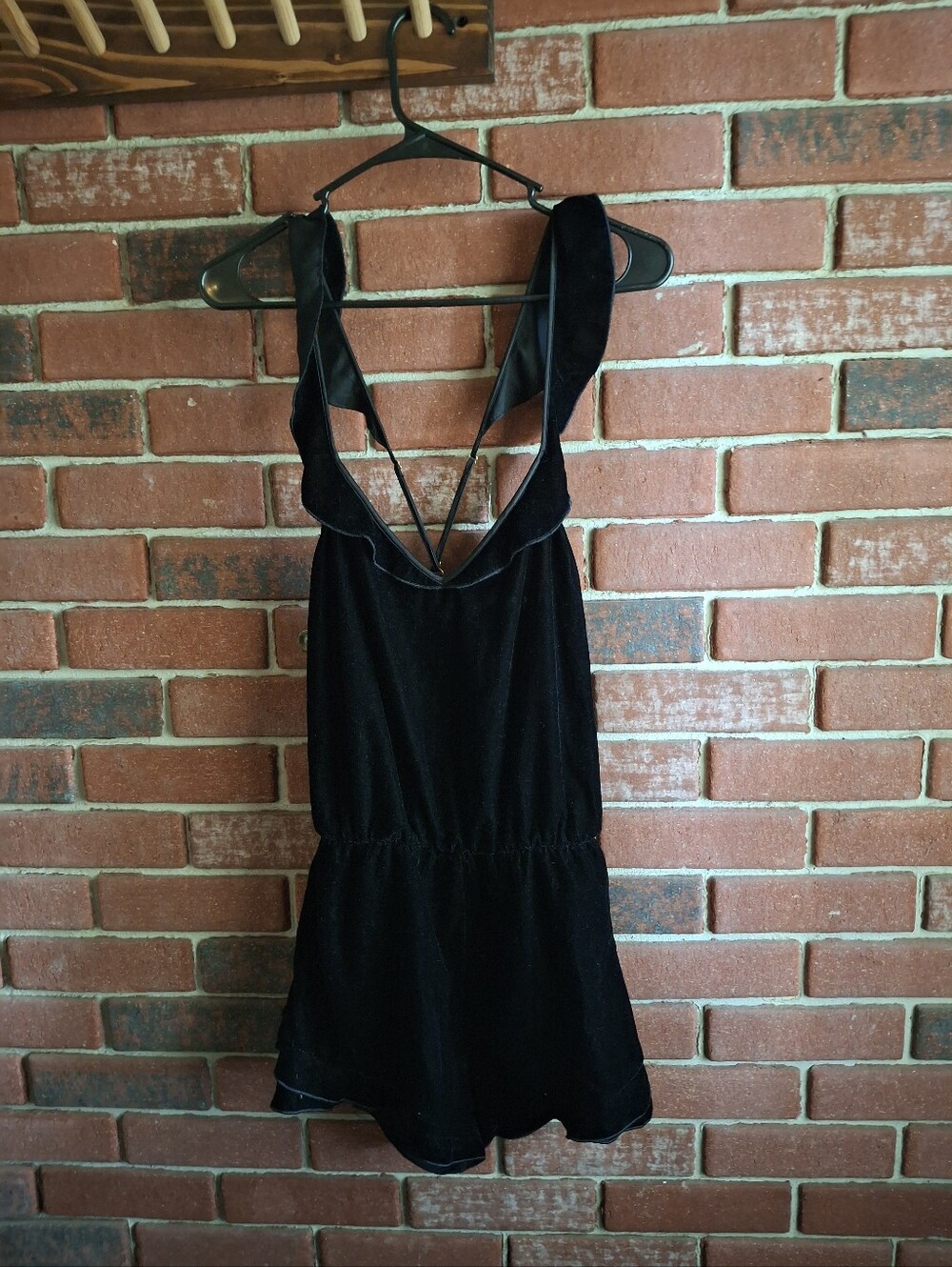 Victoria's Secret Black Velvet Romper